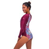 Flower On Hills One Piece Ladies Purple