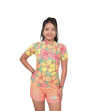 Hibiscus All Over Print Ladies Short Sleeve Rashvest
