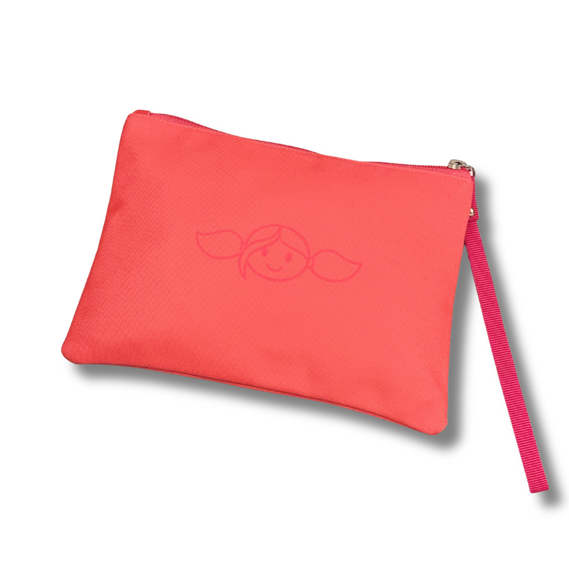 Surfer Girl Floral Coral Pouch