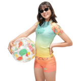 Surfer Girl Hibiscus Ombre Short Sleeve Rashvest