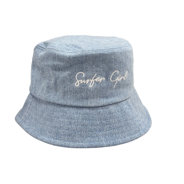 Surfer Girl Bucket Hat Denim