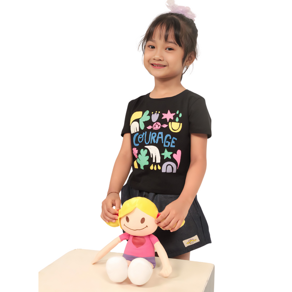 Courage Black Toddler Crop Top Tee