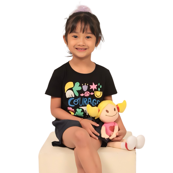 Courage Black Toddler Crop Top Tee