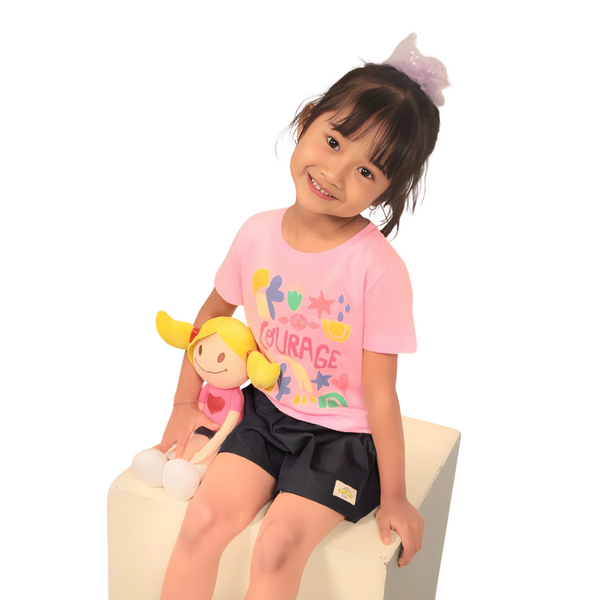 Courage Pink Toddler Crop Top Tee