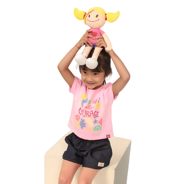 Courage Pink Toddler Crop Top Tee