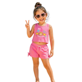 CROP TOP MUSCLE TODDLER AND GIRLS PINK