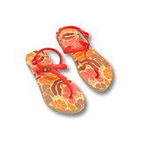 FLOWER ABSTRACT BACKSTRAP LADIES SANDAL CORAL