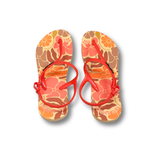 FLOWER ABSTRACT BACKSTRAP LADIES SANDAL CORAL