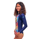 Flower On Hills Ladies One Piece Navy