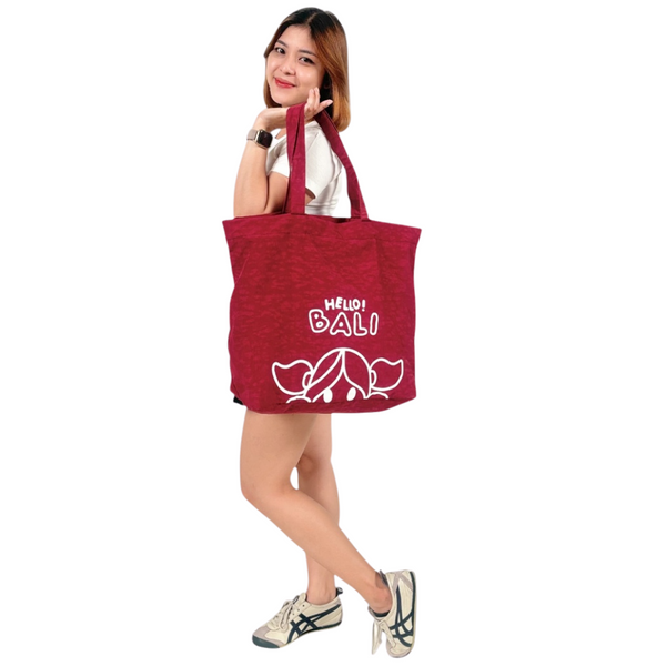 Hello Bali Beach Bag Maroon