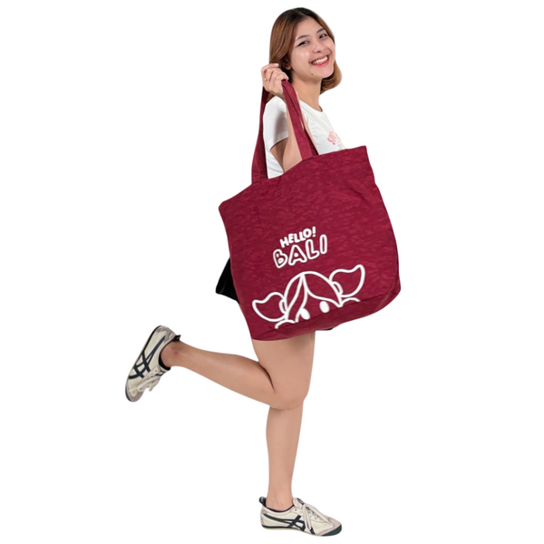 Hello Bali Beach Bag Maroon
