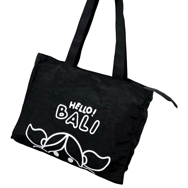 Hello Bali Tote Bag Black