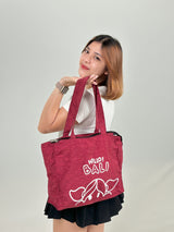 Surfer Girl Hallo Bali Tote Bag Red