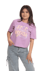 Surfer Girl Stop & Breath Oversize Crop Top Ladies