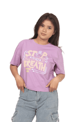 Surfer Girl Stop & Breath Oversize Crop Top Ladies