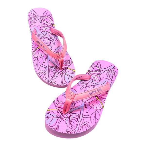 SURFER GIRL ABSTRACT HIBISCUS LADIES SANDAL