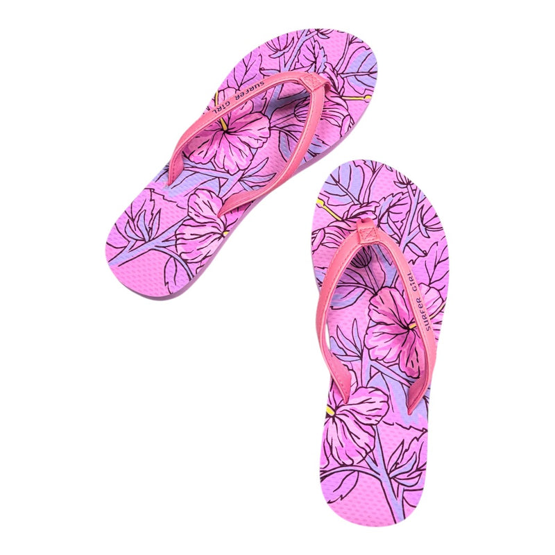 SURFER GIRL ABSTRACT HIBISCUS LADIES SANDAL