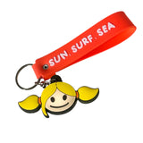 Surfer Girl Summer Head Keyring