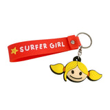 Surfer Girl Summer Head Keyring