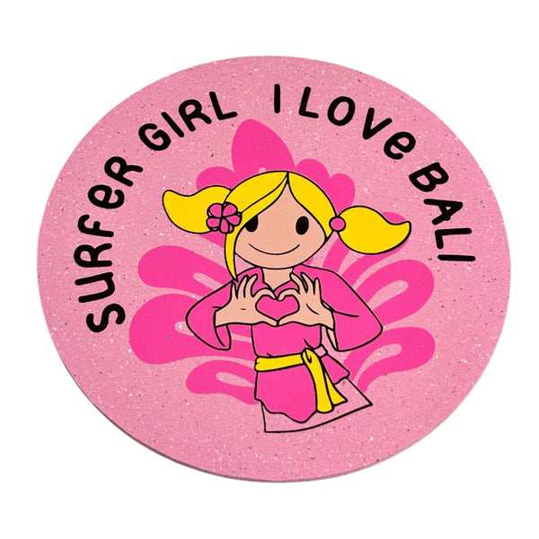 Surfer Girl Coaster Set Pink