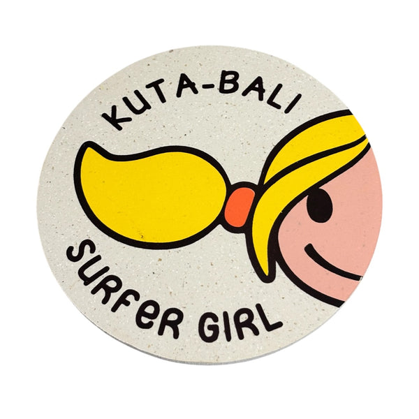 Surfer Girl Coaster Set White