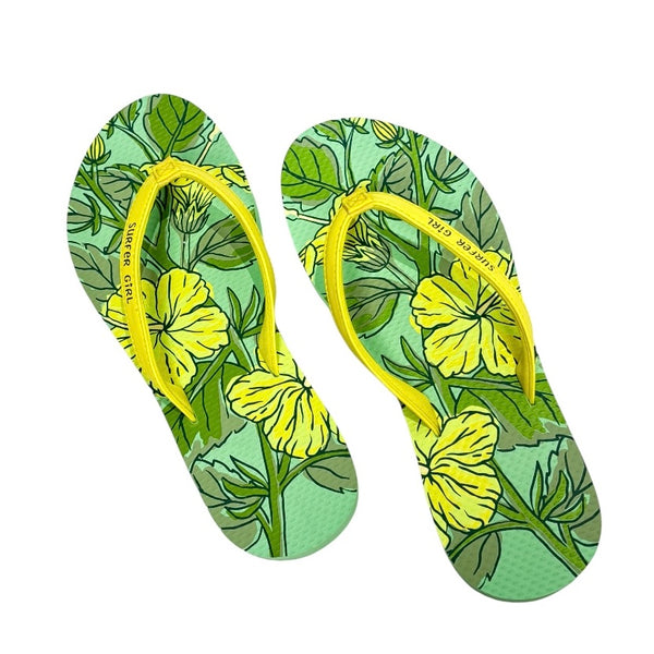SURFER GIRL SANDAL ABSTRACT HIBISCUS