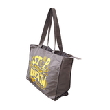 STOP AND BREATH TOTE BAG GREY