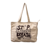 STOP AND BREATH TOTE BAG BEIGE