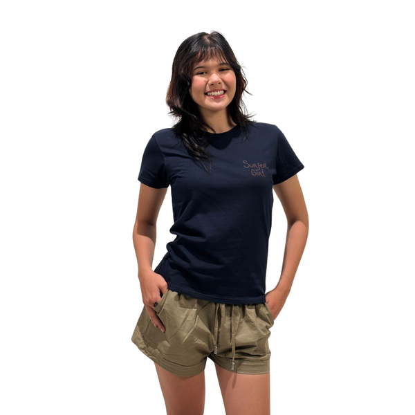 Summer Surf I Love Bali Ladies Navy Tee