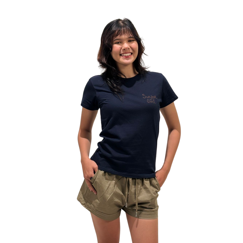 Summer Surf I Love Bali Ladies Navy Tee