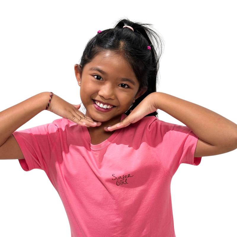 Summer Surf I Love Bali Pink Girls Tee