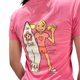 Summer Surf I Love Bali Ladies Pink Tee