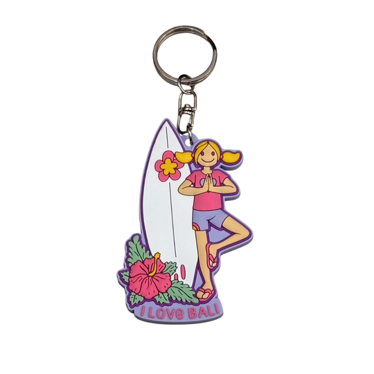 Summer Surf Yoga Keyring