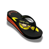 Surfer Girl Big Summerhead Black Wedges Girls Sandal